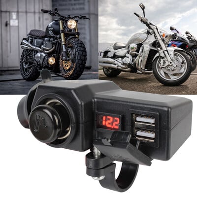 3.4 A Quick Charge 3.0 Digitalni mjerač napona ON/OFF Prekidač Punjač za motocikle 10-24 V Dual USB utičnica s upaljačem