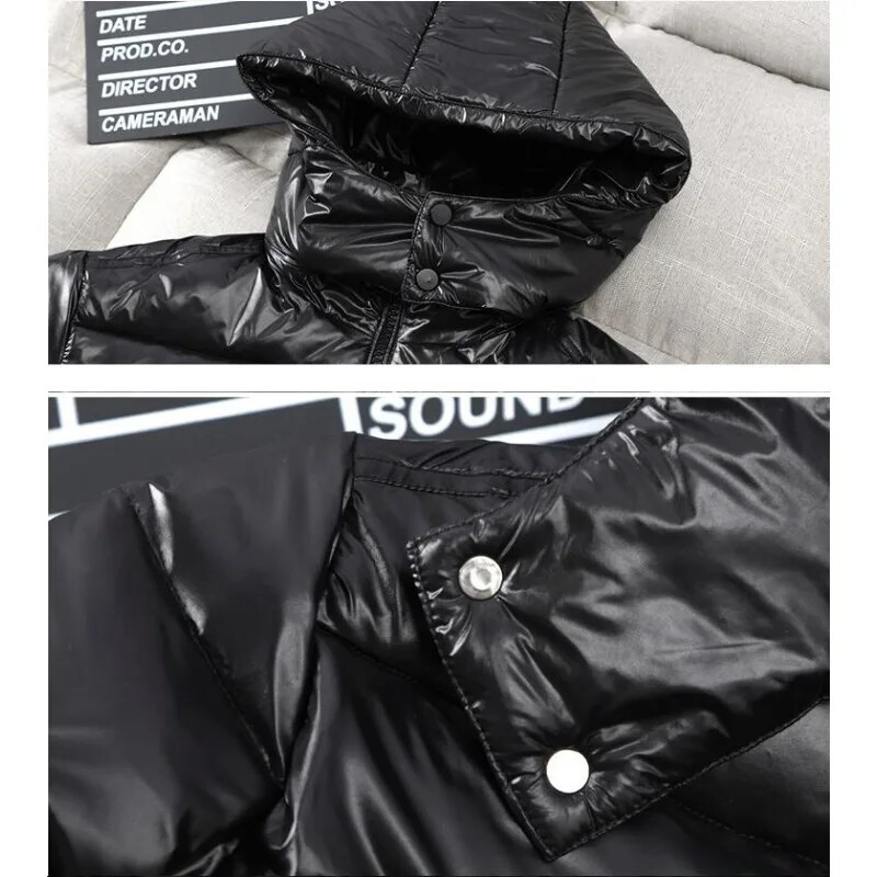 Jachete de iarnă pentru bărbați cu glugă strălucitoare din puf Jachete de puf alb de rață pentru bărbați de înaltă calitate, în aer liber, rezistente la vânt, îngroșate și calde.