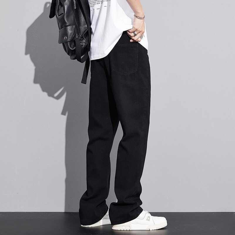 Tanke ljetne visoke muške 190 CM Guy ekstra duge 115 CM produljene traperice Crne vintage široke ravne hlače Kaubojske muške traper hlače