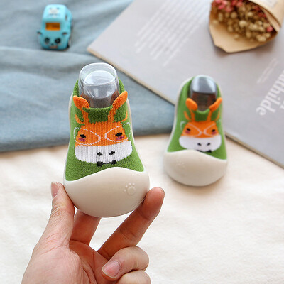 Légáteresztő baba zoknicipő csúszásgátló kisgyermekek első sétálók Rajzfilm állatcipők Baby Girl Baby Boy Girl Puha gumitalpú cipők