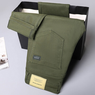 Τζιν παντελόνι παντός τύπου για ανδρικές επιχειρήσεις Casual Stretch Army Πράσινο ανδρικό τζιν τζιν παντελόνι μάρκας συν μέγεθος 42 44