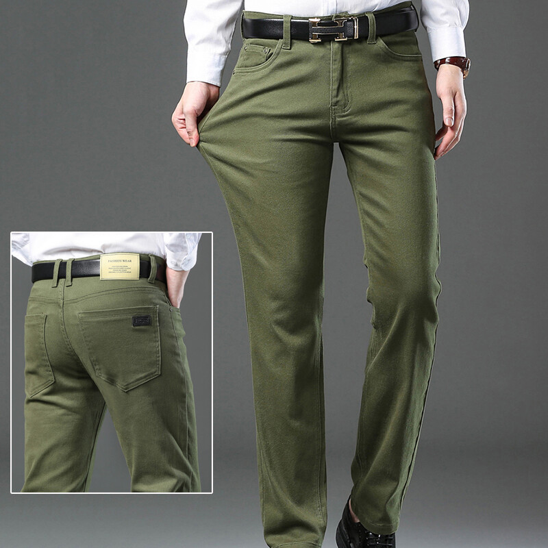 Τζιν παντελόνι παντός τύπου για ανδρικές επιχειρήσεις Casual Stretch Army Πράσινο ανδρικό τζιν τζιν παντελόνι μάρκας συν μέγεθος 42 44