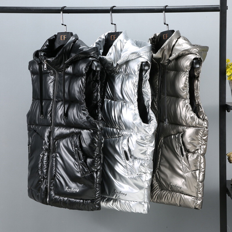 Ženski zimski prsluci s kapuljačom 2021. Novi kratki prsluk svijetlih boja Pamučno podstavljena jakna bez rukava Ženski zimski prsluk prsluk