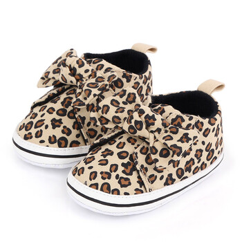 New Baby Girls Boys First Walkers Fashion Leopard Infants Βαμβακερά παπούτσια Αντιολισθητική μαλακή σόλα για νεογέννητα casual παπούτσια