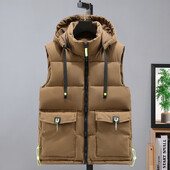 2024 Νέο γιλέκο μόδας Βαμβακερό ζεστό ανδρικό γιλέκο φθινοπώρου και ανοιξιάτικο γιλέκο μεγάλη τσέπη Ανδρικό γιλέκο αμάνικο σακάκι κορεατικού στυλ