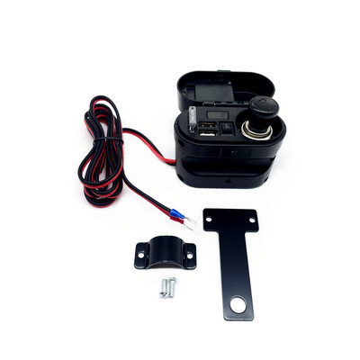 Adaptor de porturi USB dublu Moto Sursă de alimentare multifuncțională Încărcare rapidă Brichetă Ceas Voltmetru Accesorii pentru motociclete