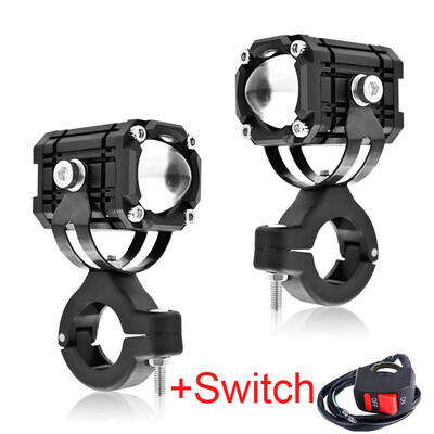 Nova motociklistička projekcijska LED leća prednjih svjetala Pomoćni reflektor Crveno bljeskajuće svjetlo upozorenja Dodatak za motocikle