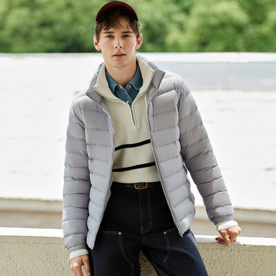 Semir donja jakna Muška trostruka lagana kratka jakna Nova zima 2024. Topla jednobojna višenamjenska gornja kragna