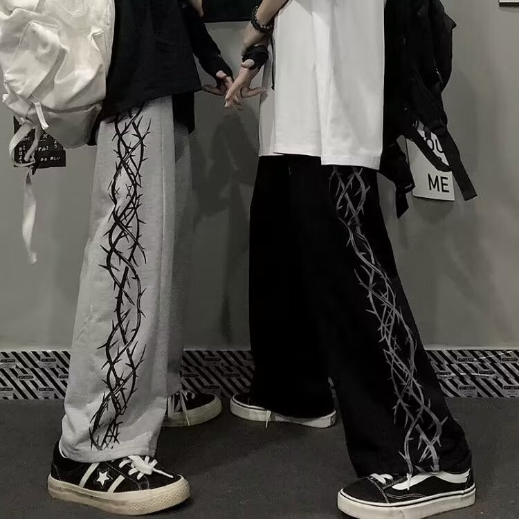 Versiune coreeană, stil Harajuku, retro, frumoși, cu talie înaltă, care slăbesc, pantaloni largi, pantaloni largi pentru bărbați și femei.