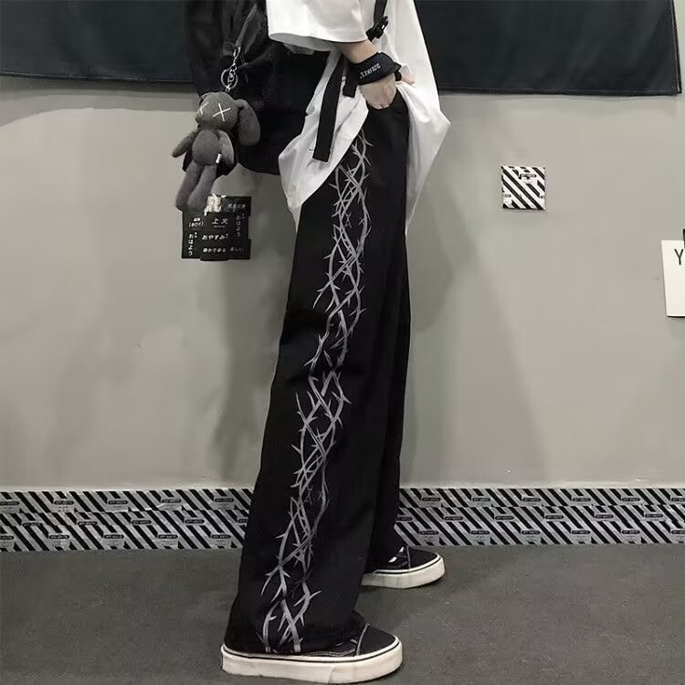 Versiune coreeană, stil Harajuku, retro, frumoși, cu talie înaltă, care slăbesc, pantaloni largi, pantaloni largi pentru bărbați și femei.