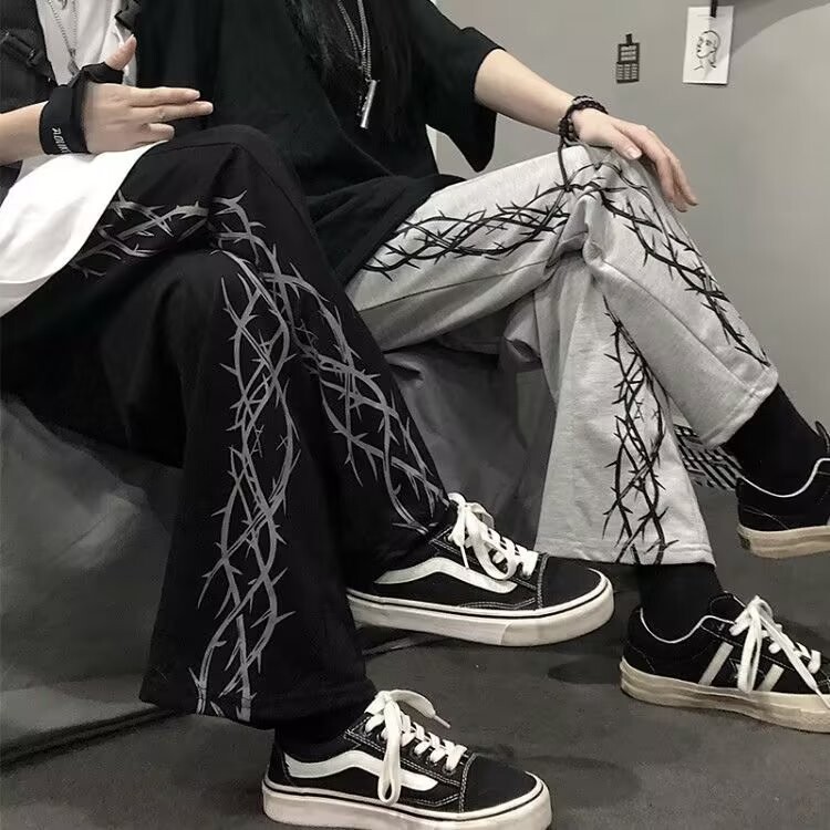 Versiune coreeană, stil Harajuku, retro, frumoși, cu talie înaltă, care slăbesc, pantaloni largi, pantaloni largi pentru bărbați și femei.