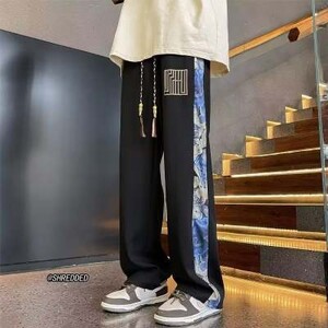 Καλοκαίρι 2024 φαρδιά φαρδιά παντελόνια που κρέμονται, εξαιρετικά λεπτό τζιν Tencel που αναπνέει, ανδρικό μοντέρνο ίσιο παντελόνι Tcasual που αναπνέει