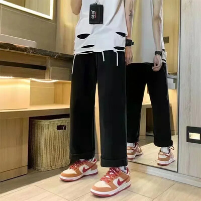 2024 Blugi americani retro Y2K Pantaloni cu model mare Blugi largi Pantaloni largi gotici cu talie înaltă Pantaloni de stradă