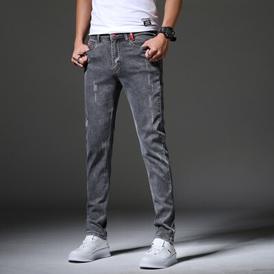 Μόδα Υψηλής ποιότητας Stretch Casual Ανδρικά Τζιν Skinny Jeans Ανδρικά Μπλε Μαύρο Γκρι Τζιν Τζιν Αντρικό παντελόνι μάρκας