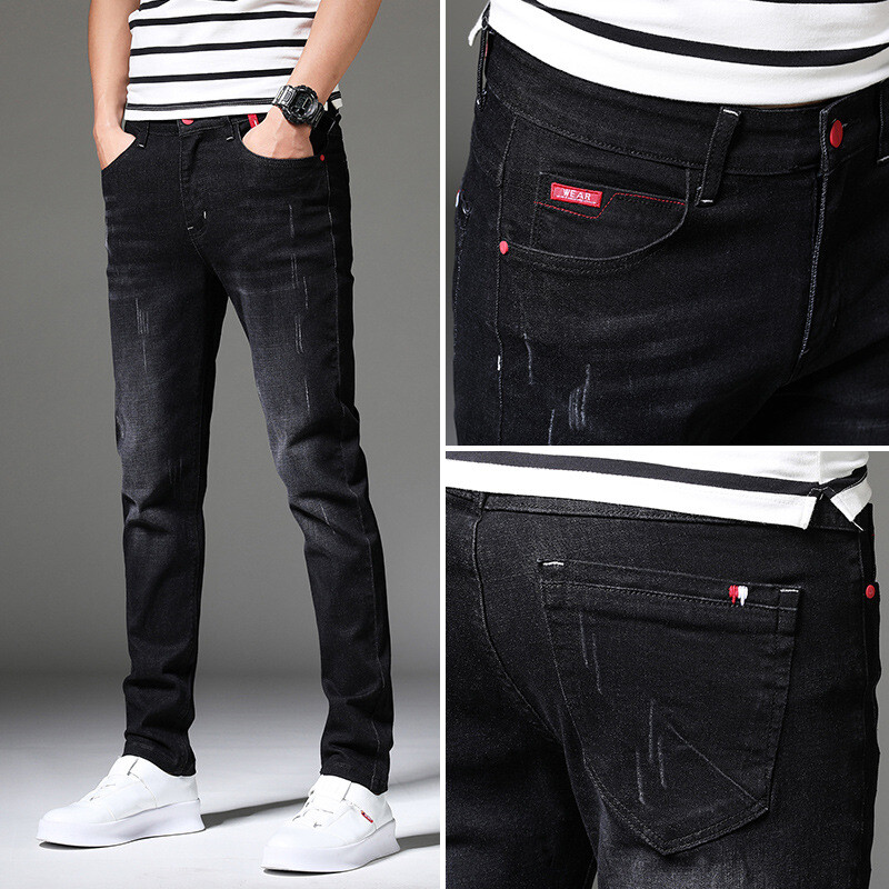 Μόδα Υψηλής ποιότητας Stretch Casual Ανδρικά Τζιν Skinny Jeans Ανδρικά Μπλε Μαύρο Γκρι Τζιν Τζιν Αντρικό παντελόνι μάρκας