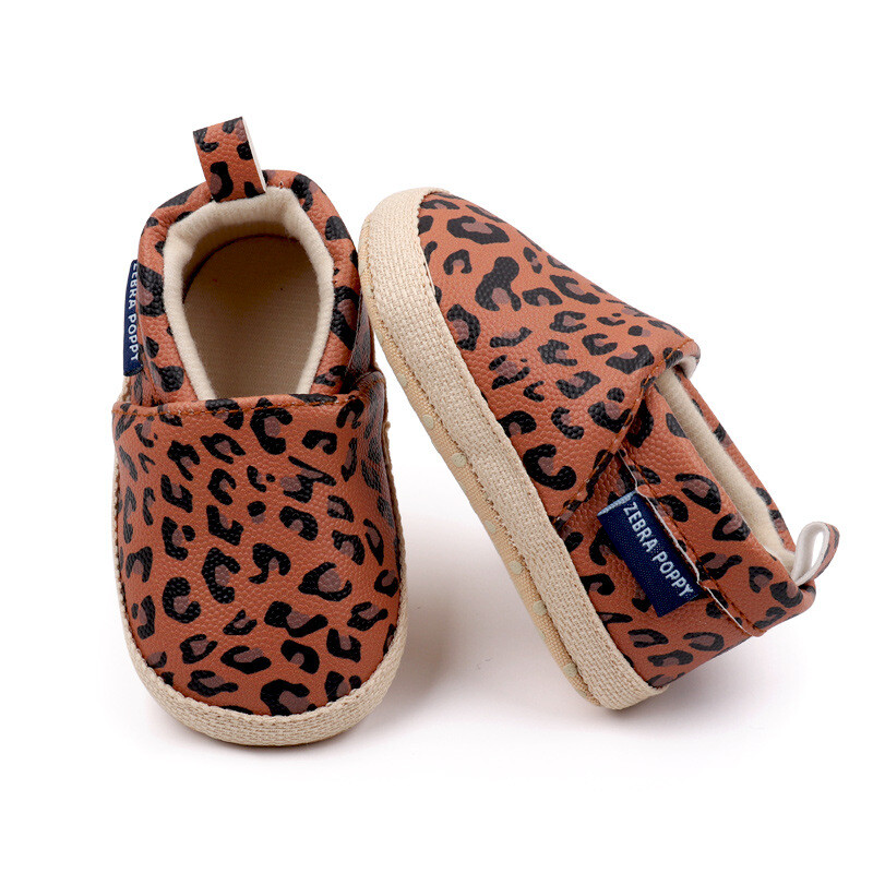 Ležérne detské topánky z mäkkej PU kože s leopardím vzorom, módne novorodenecké tenisky pre bábätká, chlapci, dievčatá, batoľatá, prvé chodítka 0-18 mesiacov