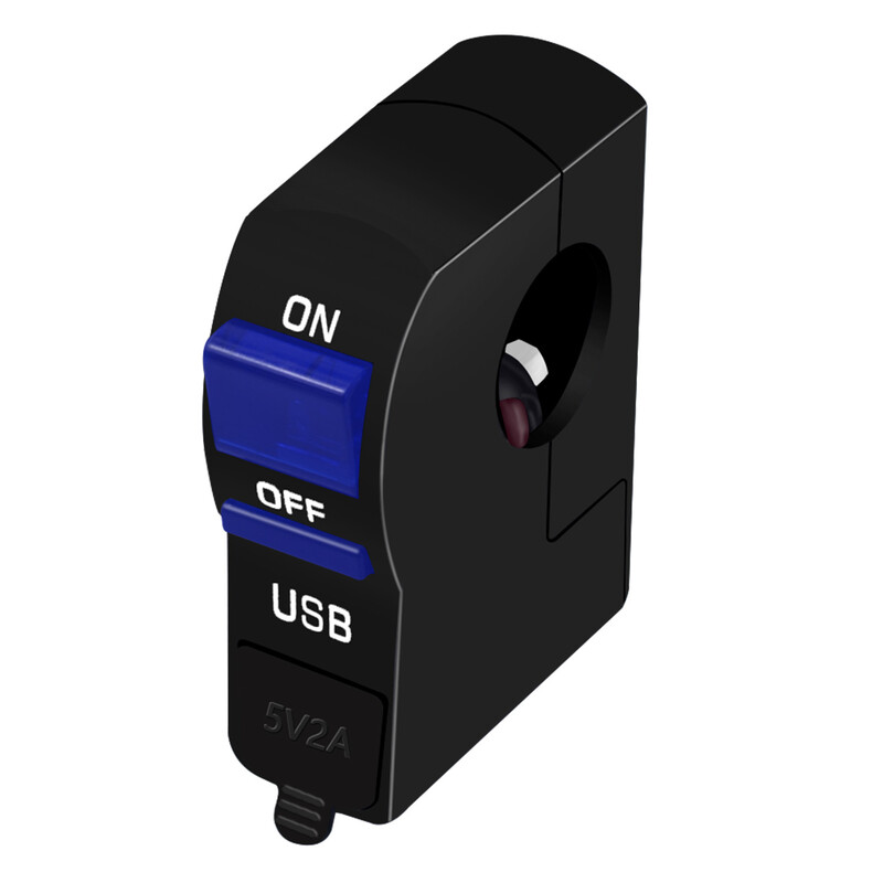 Comutator faruri ghidon pentru motociclete Lumină LED transparentă cu încărcător USB pentru telefon mobil pentru mașină 12V5A Comutator piese de modificare