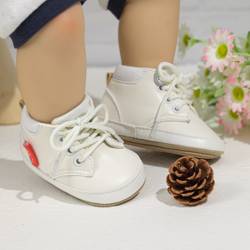 KIDSUN Zimske cipele za novorođenčad Retro kožne cipele za dječake i djevojčice Ležerne udobne gumene potplate Protuklizne sportske cipele za prve hodače