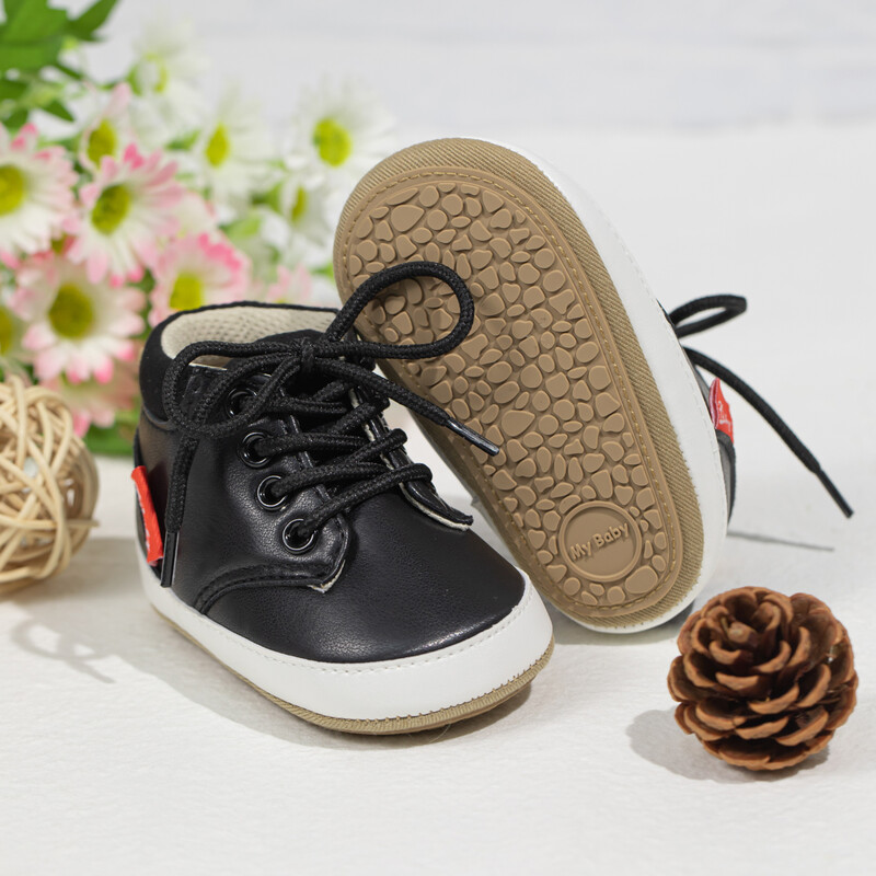 KIDSUN Zimske cipele za novorođenčad Retro kožne cipele za dječake i djevojčice Ležerne udobne gumene potplate Protuklizne sportske cipele za prve hodače