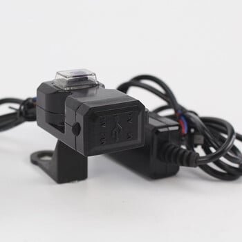 12V-24V Διπλή θύρα USB Αδιάβροχο τιμόνι μοτοσικλέτας Προσαρμογέας φορτιστή Τροφοδοτικό Αξεσουάρ μοτοσυκλέτας