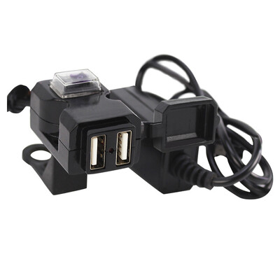12V-24V kahe USB-pordiga veekindel mootorratta mootorratta juhtraua laadija adapteri toiteploki pistikupesa mootorratta tarvikud
