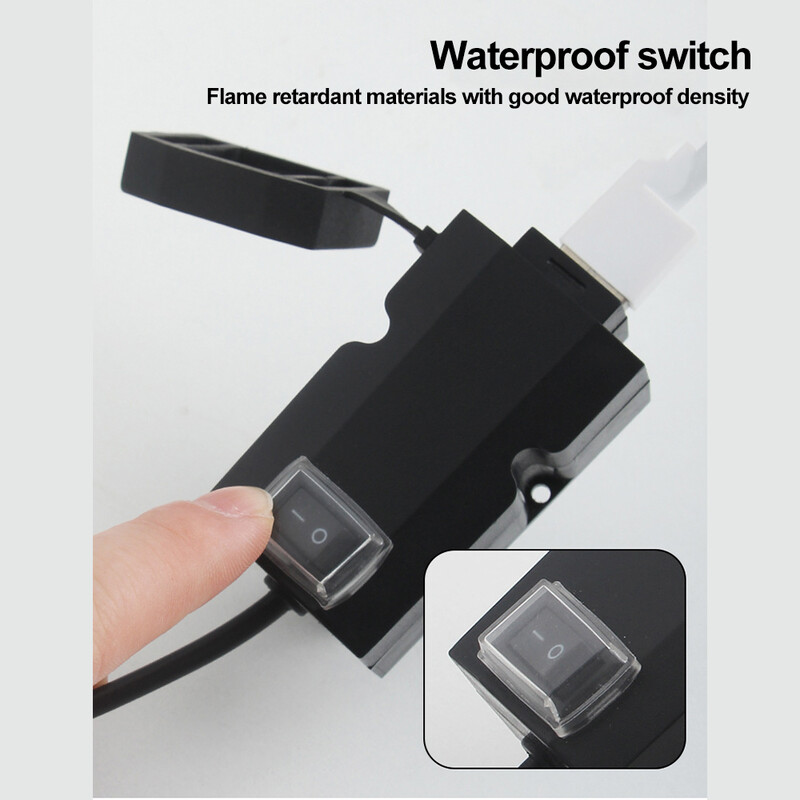 QC3.0 motocikla lādētājs ūdensizturīgs USB adapteris mobilā tālruņa dubultā USB ātrā lādētājs ar slēdža stūres stiprinājuma kronšteinu