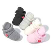 KIDSUN Baby Girls Zoknis Cipők Csecsemő Fiúk Őszi Téli Egyszínű pamuttalp Csúszásgátló Lapos Kiságy cipő Első Walkers