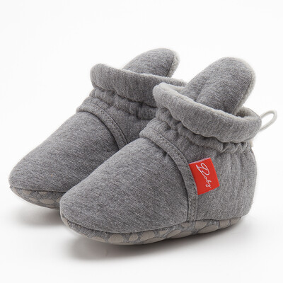 KIDSUN Baby Girls Zoknis Cipők Csecsemő Fiúk Őszi Téli Egyszínű pamuttalp Csúszásgátló Lapos Kiságy cipő Első Walkers