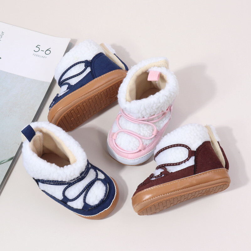 Djevojčice i dječaci, slatke zimske tople čizme za snijeg TPR potplat, neklizajuće cipele za hodanje u zatvorenom i na otvorenom, za malu djecu, prve hodalice BHX4164