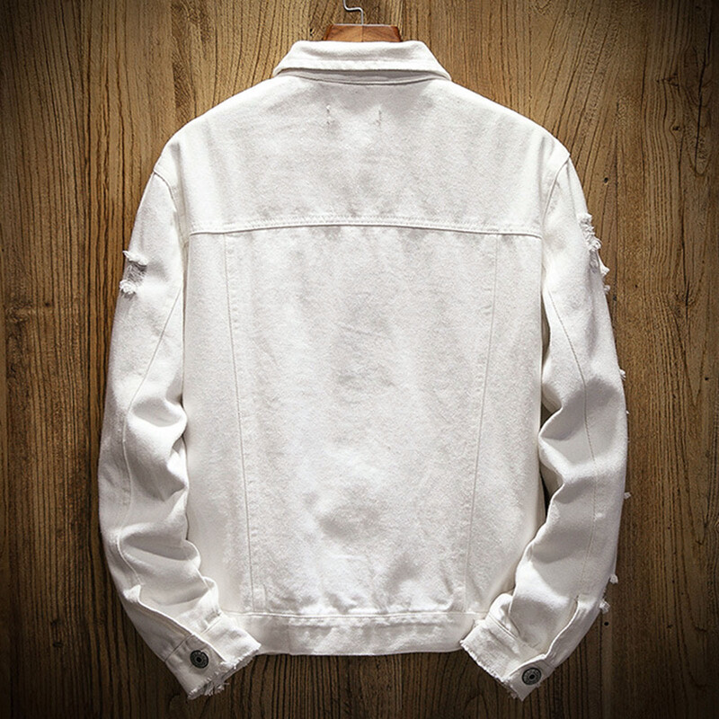 Jakne za muškarce Lagana muška moda za proljeće i jesen Jednobojna traper jakna s kopčom na rever i za slobodno vrijeme Chaquetas De Hombre