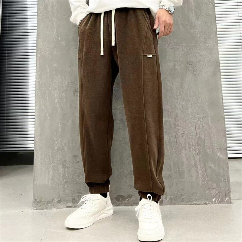 Pantaloni de sport harem din catifea pentru bărbați de toamnă Pantaloni de jogging largi de gimnastică Pantaloni casual Y2K Streetwear Pantalon hombre de modă coreeană