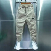 Pánske cargo nohavice, strečové khaki, zimné, vrecovité, regulárny strih, lacné, dizajnérske, luxusné, Harajuku, spandex, technické oblečenie