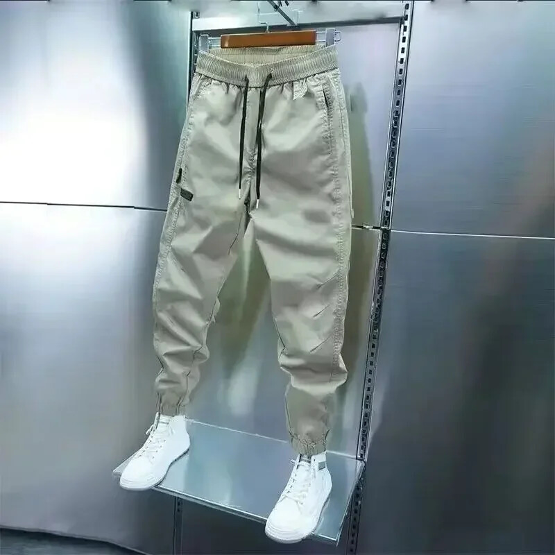 Pánske cargo nohavice, strečové khaki, zimné, vrecovité, regulárny strih, lacné, dizajnérske, luxusné, Harajuku, spandex, technické oblečenie