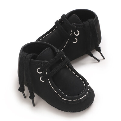 0-18M Detské plátené klasické športové topánky pre novorodencov chlapcov a dievčatá, zaväzovacie topánky pre prvé chodítka, protišmykové detské topánky