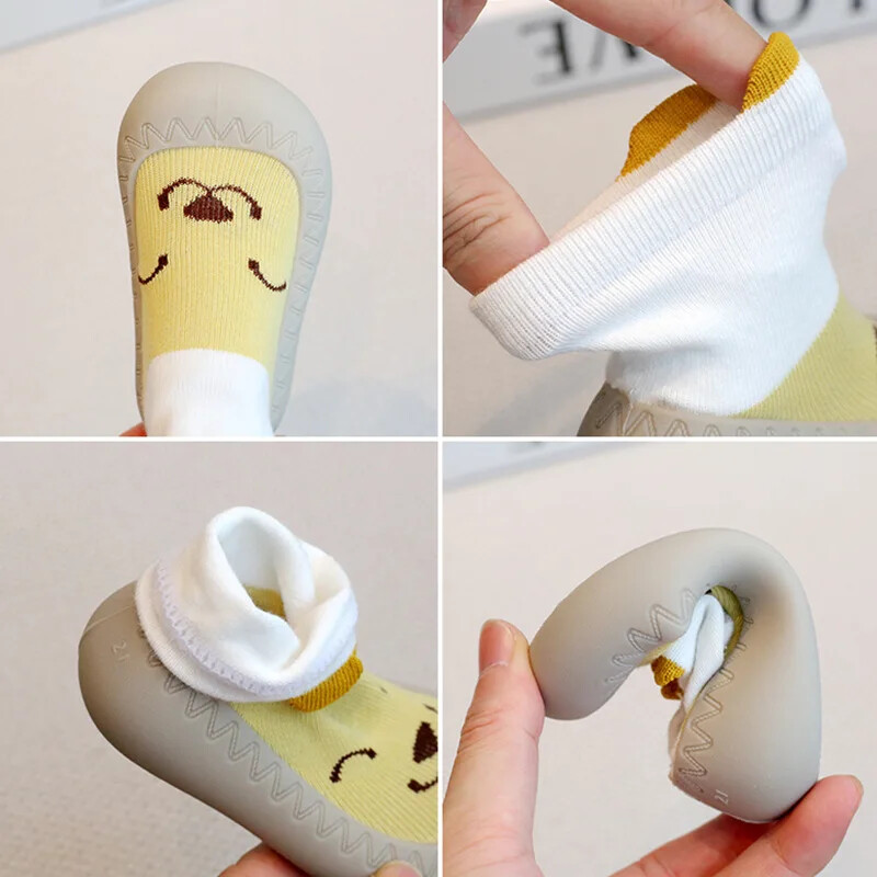 Mazu bērnu meiteņu pirmais staigātājs rudens ziemas bērnu mīkstās gumijas iekštelpu āra apavi Bērnu zēniem meitenēm multfilmu zeķu kurpes