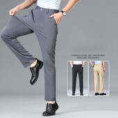 Ljetne nove tanke muške poslovne uske modne ležerne hlače Klasične udobne ravne rastezljive široke radne hlače