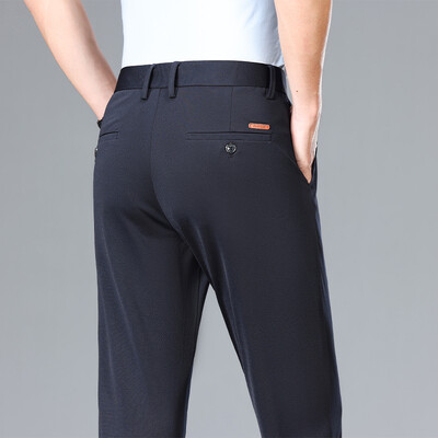 Ljetne nove tanke muške poslovne uske modne ležerne hlače Klasične udobne ravne rastezljive široke radne hlače