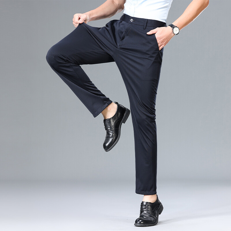 Ljetne nove tanke muške poslovne uske modne ležerne hlače Klasične udobne ravne rastezljive široke radne hlače