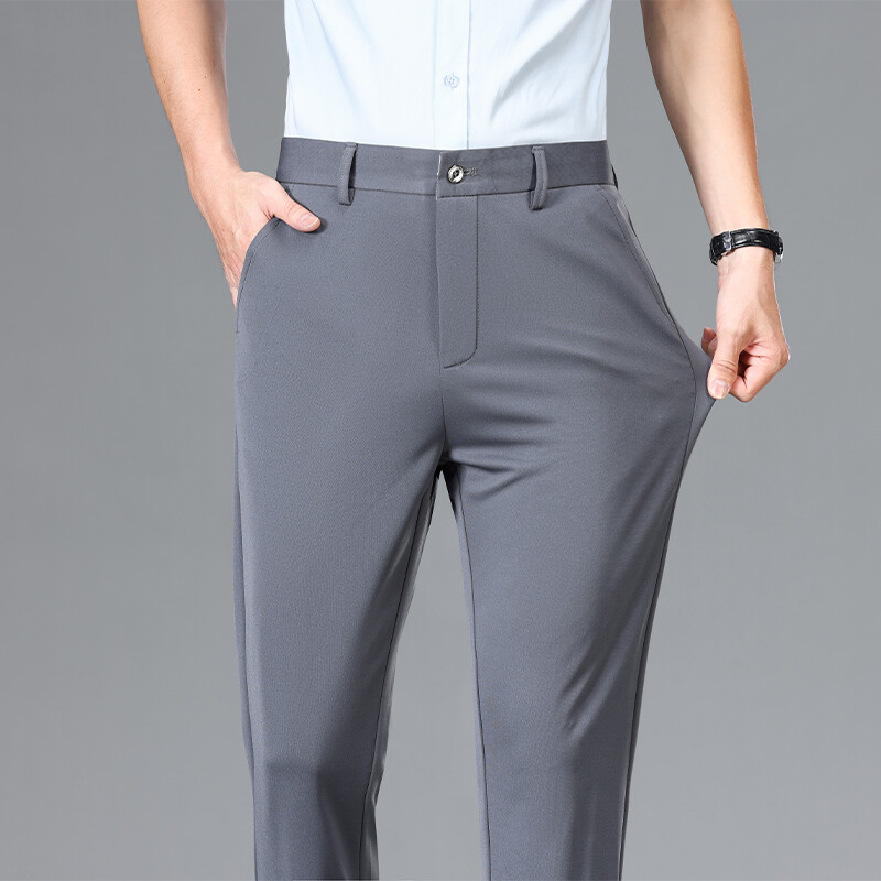 Ljetne nove tanke muške poslovne uske modne ležerne hlače Klasične udobne ravne rastezljive široke radne hlače