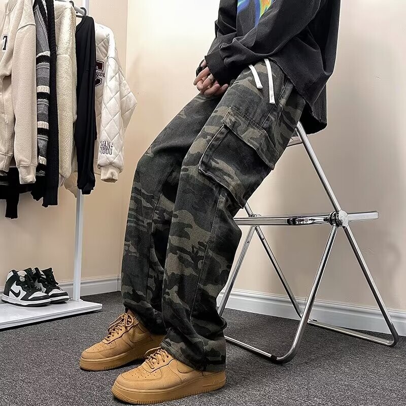 Kamuflāžas vīriešu kravas bikses vīrietis lēti apģērbi un bezmaksas piegāde bikses vīriešu vīriešu darba apģērbi augstas kvalitātes zīmola Baggy 2024