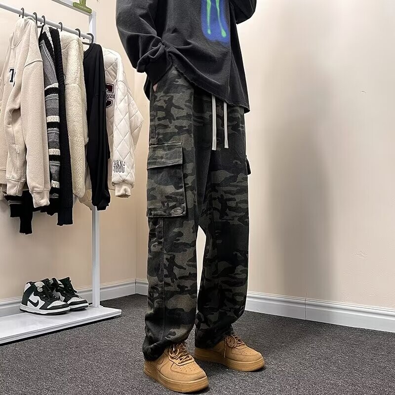 Kamuflāžas vīriešu kravas bikses vīrietis lēti apģērbi un bezmaksas piegāde bikses vīriešu vīriešu darba apģērbi augstas kvalitātes zīmola Baggy 2024