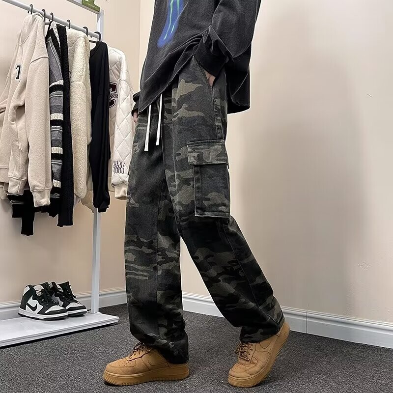 Kamuflāžas vīriešu kravas bikses vīrietis lēti apģērbi un bezmaksas piegāde bikses vīriešu vīriešu darba apģērbi augstas kvalitātes zīmola Baggy 2024