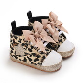 Pantofi pentru bebeluși nou-născuți pentru fete Pantofi pentru băieți cu tematică leopard Pantofi casual cu talpă moale, anti-alunecare, pantofi de mers pentru copii mici, primii plimbări 0-18 m