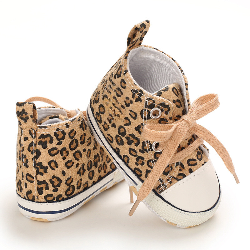Pantofi pentru bebeluși nou-născuți pentru fete Pantofi pentru băieți cu tematică leopard Pantofi casual cu talpă moale, anti-alunecare, pantofi de mers pentru copii mici, primii plimbări 0-18 m