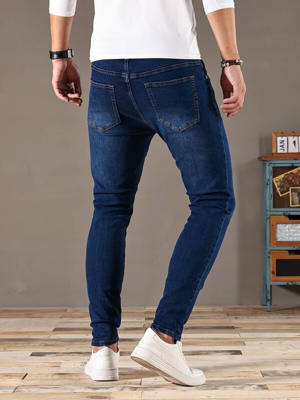 2024 Blugi skinny clasici pentru bărbați, slim fit, ocazional, stil stradal, confortabili, casual, blugi skinny pentru bărbați, slim fit, denim, creion