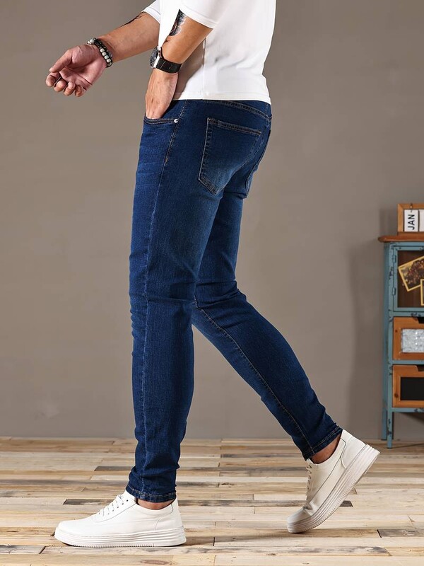 2024 Blugi skinny clasici pentru bărbați, slim fit, ocazional, stil stradal, confortabili, casual, blugi skinny pentru bărbați, slim fit, denim, creion