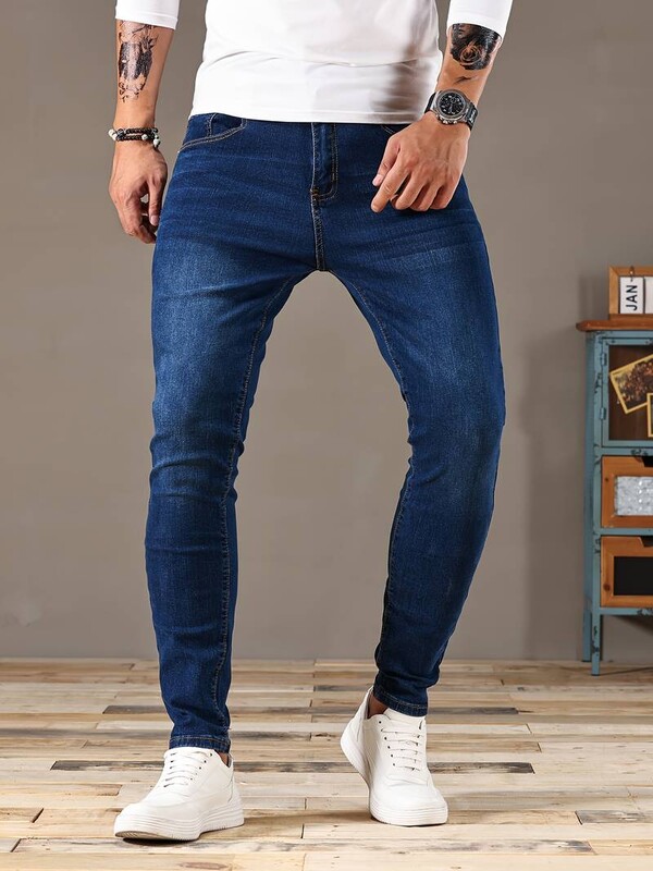2024 Blugi skinny clasici pentru bărbați, slim fit, ocazional, stil stradal, confortabili, casual, blugi skinny pentru bărbați, slim fit, denim, creion