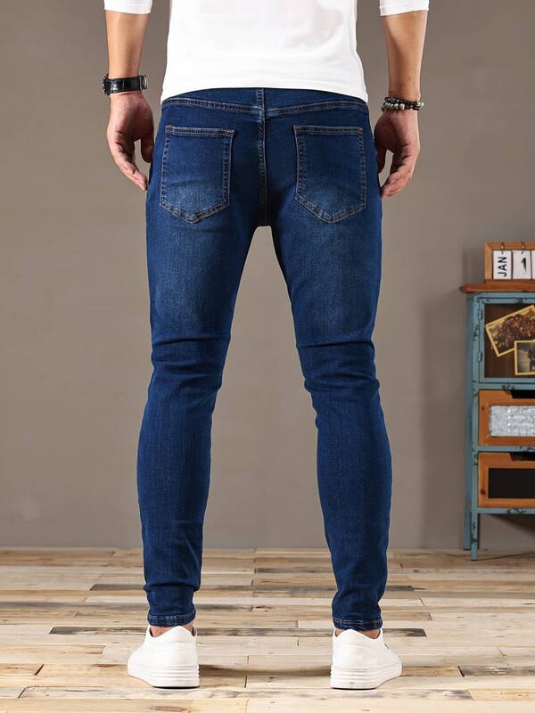 2024 Blugi skinny clasici pentru bărbați, slim fit, ocazional, stil stradal, confortabili, casual, blugi skinny pentru bărbați, slim fit, denim, creion