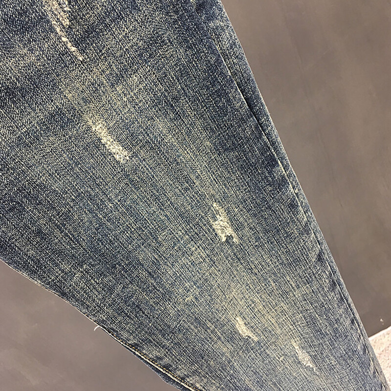 Moda de primăvară, toamnă, blugi bărbați, blugi skinny de spălat, pantaloni clasici, elastici, cu creion, slim fit, îmbrăcăminte de stradă, îmbrăcăminte pentru bărbați