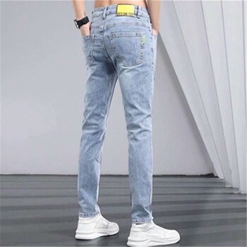 Boyfriend Daily All-match Pencil Distressed Jeans Men Casual Slim Fit Denim Pants Тесни крачоли Скъсани панталони Тесни плътни панталони